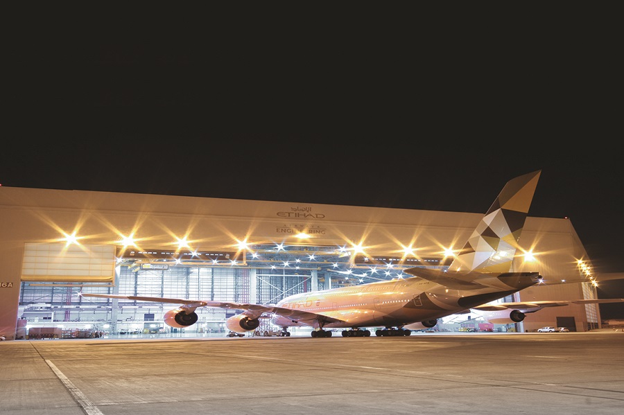 A380 outside hangar