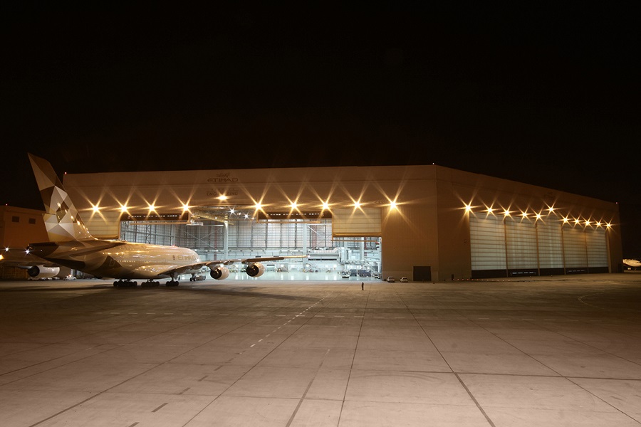 A380 outside hangar